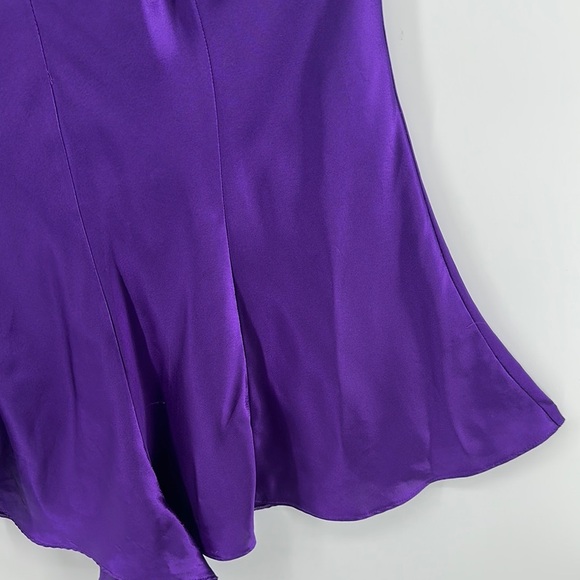 Kathryn VTG Purple Slip Satin Teddy w/Spaghetti Strap Front Button Detail SzL - Picture 5 of 14